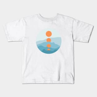 Sun Minimalist Abstract Landscape Kids T-Shirt